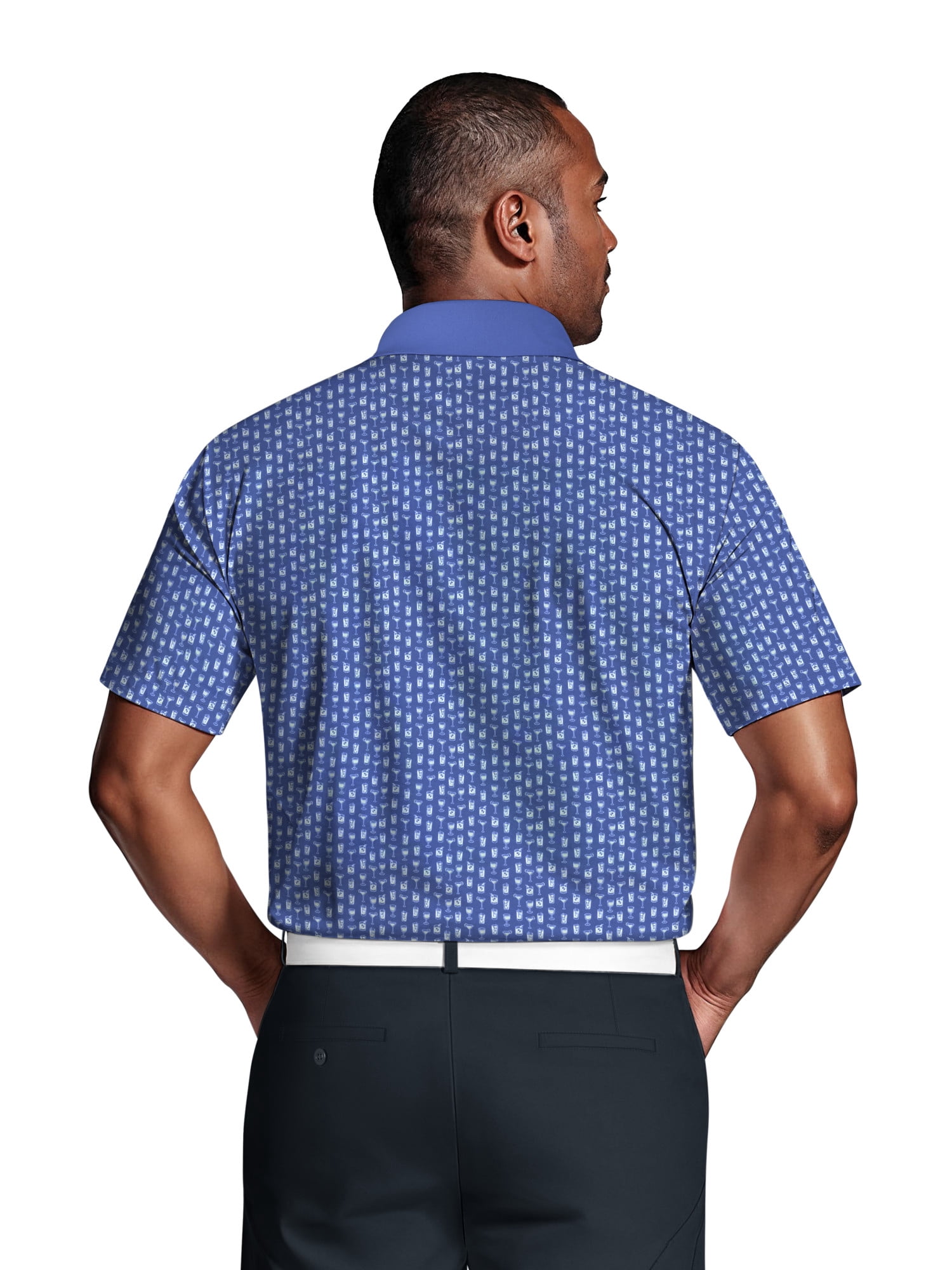 Ben Hogan Men's & Big Men's Performance Drink Printed Short Sleeve Polo Shirt, up to 5XL