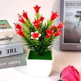 thumbnail image 1 of Artificial Plant Lily Flower Pinecone Potted Plants Home Shop Decoration, 1 of 9