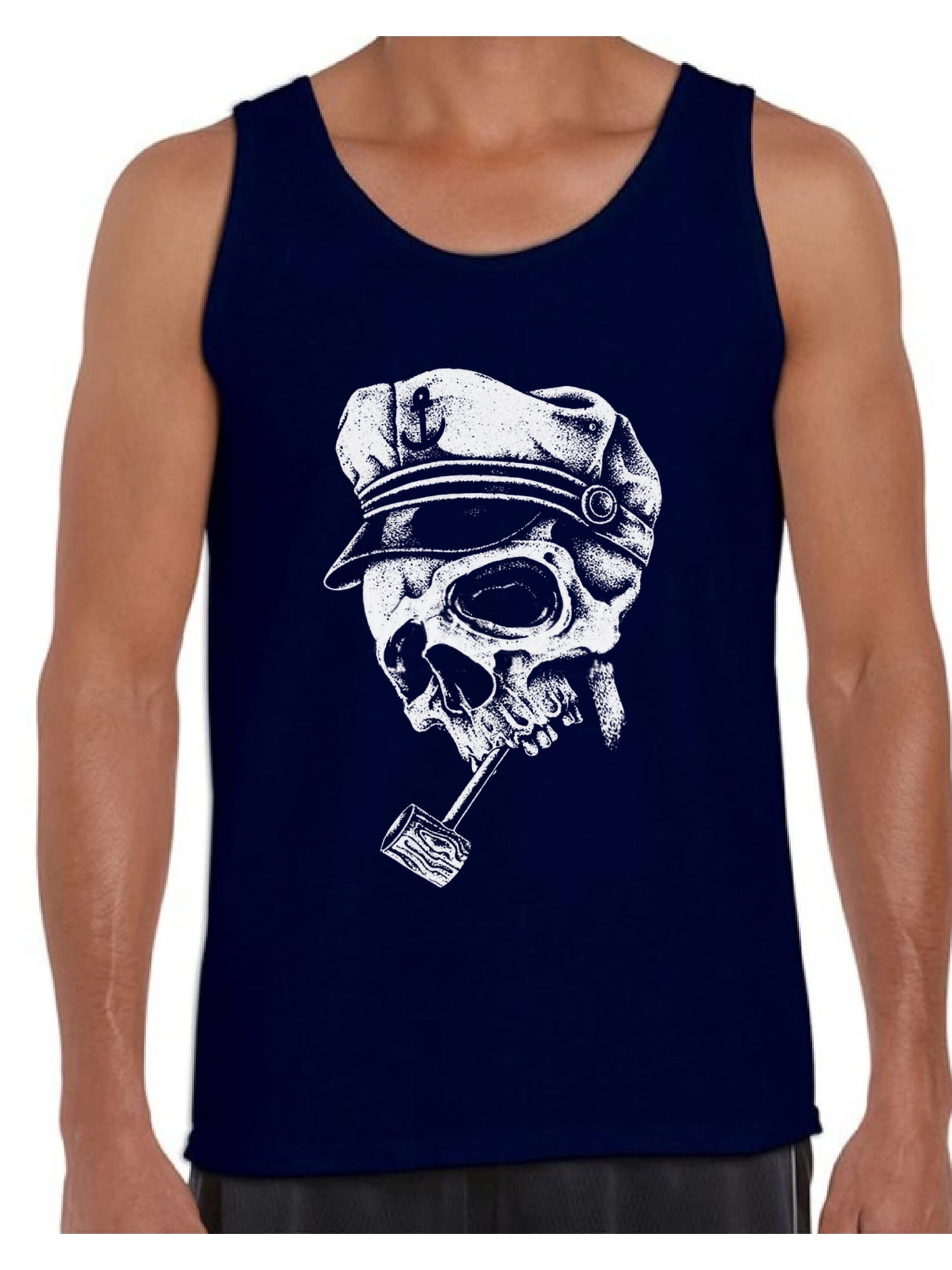 Awkward Styles Skull with Captain Hat and Pipe Tank Top Captain Skull ...