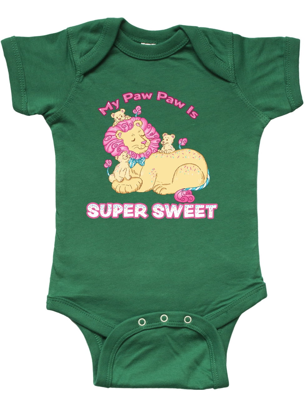 inktastic My Paw Paw is Super Sweet Cotton Candy Lions with Infant Tutu Bodysuit