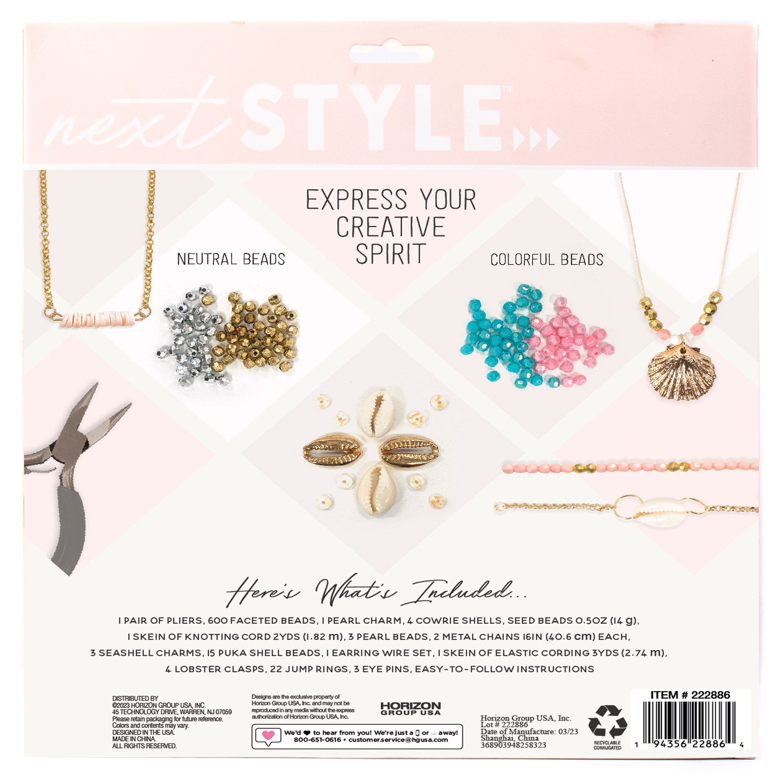 Next Style D.I.Y. Gold Chic Shell Jewelry, Create 10 Premium Jewelry Pieces