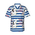 thumbnail image 1 of Fotbe Bulldog Friend Camisa Hawaiana para Hombre Unisex – Camisa Casual de Verano con Botones de Manga Corta de Algodón y Lino,XX-Large, 1 of 7