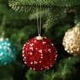 thumbnail image 4 of OCCOA Sequin Pearl Christmas Ball Ornaments Glitter Hanging Baubles in Teal Gold Red for Xmas Tree Wreath Holiday Decor Home Accents Party Supplies, Red, 4 of 6