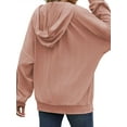 thumbnail image 5 of QAFOPEH Women Zip Long Sleeve Sweatshirt Drawstring Hoodies With Pockets, 5 of 7