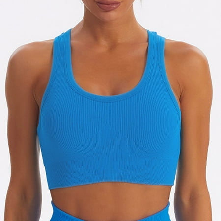 

Voncos Sports Bra on Clearance- Women s Sports Yoga Bra Beautiful Back Sports Underwear Wearing Fitness Yoga Clothes Blue S