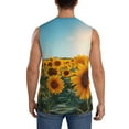 thumbnail image 4 of Balery Sunlit Sunflower Field Camisetas sin mangas para hombre, absorbe la humedad y protege contra el mal olor.-Medium, 4 of 7