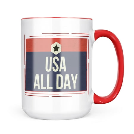 

Christmas Cookie Tin USA All Day Fourth of July Patriotic Star Mug gift for Coffee Tea lovers