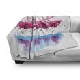 thumbnail image 3 of Animal Soft Flannel Fleece Throw Blanket, Flamingos Love Birds Feather Romance Brushstroke Splash Watercolor Effect, Cozy Plush for Indoor and Outdoor Use, 50" x 70", Pink Blue Purple, by Ambesonne, 3 of 6