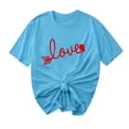 thumbnail image 2 of TIMIFIS T-Shirts à Manches Courtes de la Saint-Valentin pour Femmes Mode Décontractée Col Rond T-Shirt Imprimé Cœur d'Amour T-Shirt d'Été Ample Col Rond T-Shirts, 2 of 4