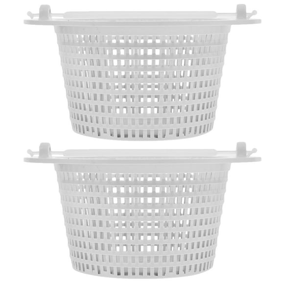 MLINS 2 Pcs Pool Basket with Handle Pool Filter Basket 16.00X16.00X8.00CM White