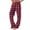 Wine, variant on Women Winter Plaid Printed Pants Full Length Long Trousers Sports Pants with Drawstring for Classic and Comfortable Style,Black,M