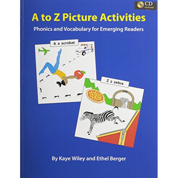 Pre-Owned A to Z Picture Activities for Literacy: Phonics and Vocabulary for Emerging Readers: Text/CD, 9780866473392, 0866473394, Paperback, Text & Audio CD edition