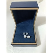 Sterling Silver White Freshwater Cultured Round Pearl Stud Earrings Women's Gift for Valentine's Day