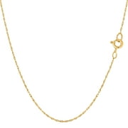 14k Yellow Gold Rope Chain Necklace, 0.5mm, 20"