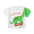 thumbnail image 1 of TAIAOJING T-Shirts Accrocheurs pour Garçon Dinosaure 3D Planche à Roulettes Imprimé Manches Courtes Col Rond T-Shirts Stylés Haut Décontracté Enfants Combinaison Durable Tenue de Soleil Vêtements, 1 of 2
