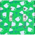 thumbnail image 1 of Metal Light Switch Wall Plate Outlet Cover (Coffee Espresso Mocha Cup Green Heart Green Cupcake - Double Toggle), 1 of 2