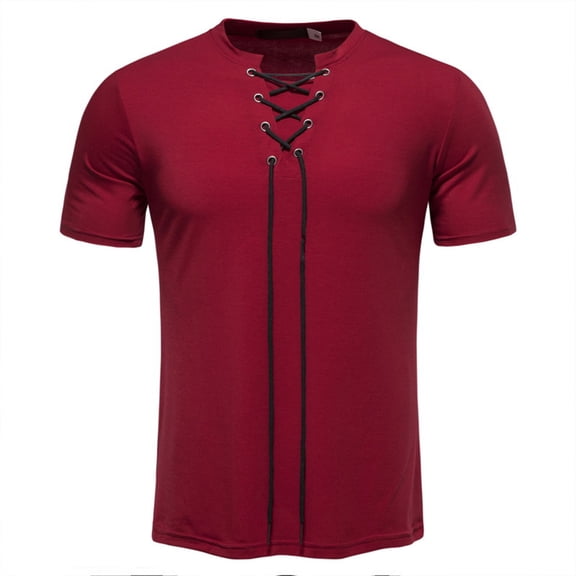 Mens Vintage Gothic Tee Casual Solid Color Short Sleeve T-Shirt, S