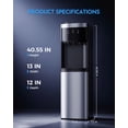 thumbnail image 3 of UrbanSync Water Dispenser for 5 Gallon Bottles, Bottom Loading Water Cooler Dispenser with Compressor Cooling, Stainless Steel Body, High Dispensing Area, Child Safety Lock, Home Office & Kitchen, 3 of 11
