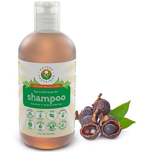Champú natural sostenido por la naturaleza, orgánico crudo y elaborado de forma silvestre con probióticos, hipoalergénico, natural y sin sulfatos, para cuero cabelludo sensible, cabello seco, caspa, e