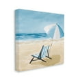 thumbnail image 3 of Stupell Industries Blue Beach Chair Painting Nature Painting Gallery Wrapped Canvas Print Wall Art, 17 x 17, 3 of 7