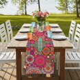 thumbnail image 4 of Table Runners 90 Inches Long Dress Scarves, Colorful Ethnic Farmhouse Coffee/Dining/Kitchen Table Runner for Living Room, Modern Abstract National Geometric Red 13x90 Inch, 4 of 9