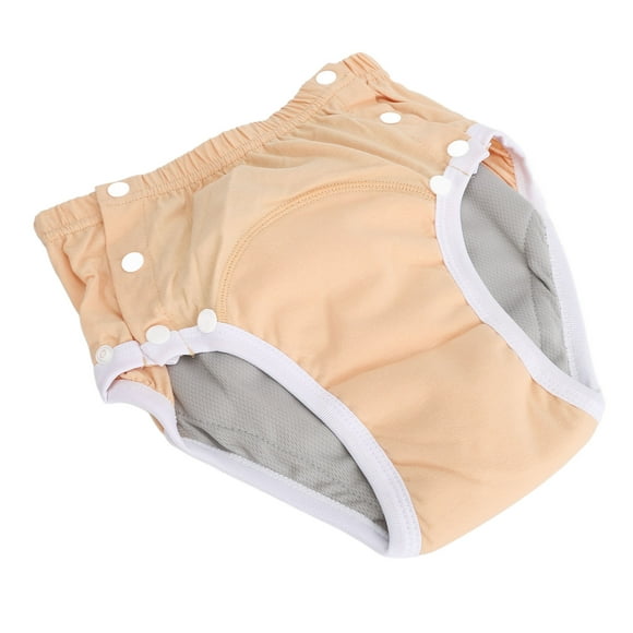 Adult Cloth Diaper Excellent Absorbency Leak Proof Size L, Adjustable and Reusable, Orange, Made of Pure Cotton, Suitable for Elderly Incontinence Care