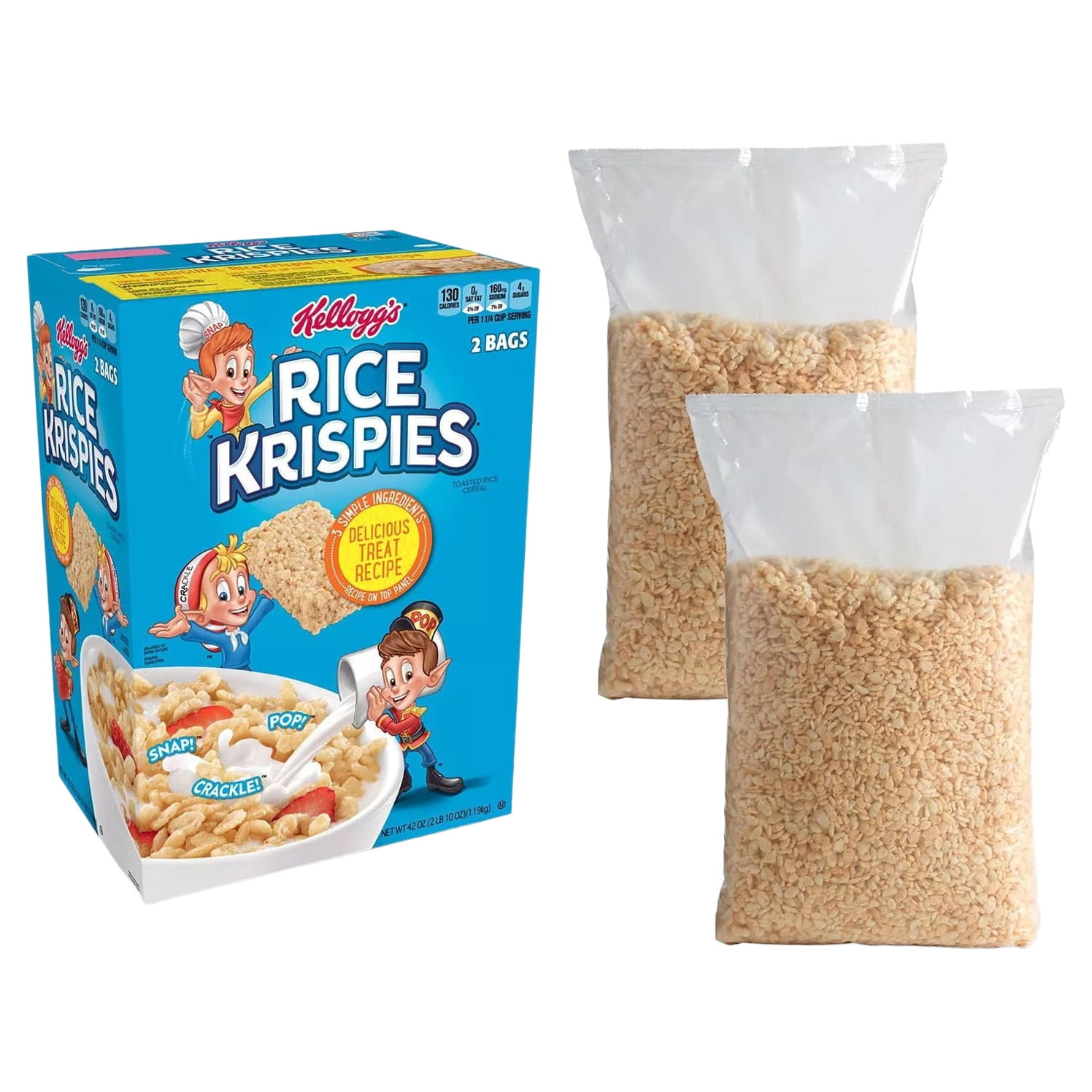 Kellogg's Rice Krispies Breakfast Cereal, 42 oz.