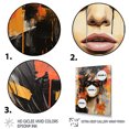 thumbnail image 3 of Designart "Grunge Portrait of Woman in Orange II" Fashion Canvas Wall Art - Glam Grey Woman Pop Art Entryway Wall Art, 3 of 6