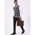 thumbnail image 2 of DARING DIVA Men's Casual Knit Sleeveless V-Neck Plaid Argyle Sweater Vest M Light Gray, 2 of 7