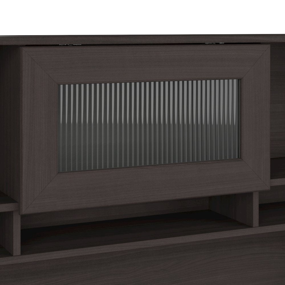 Cabot L Shaped Desk with Hutch and Bookcase in Heather Gray - Engineered Wood