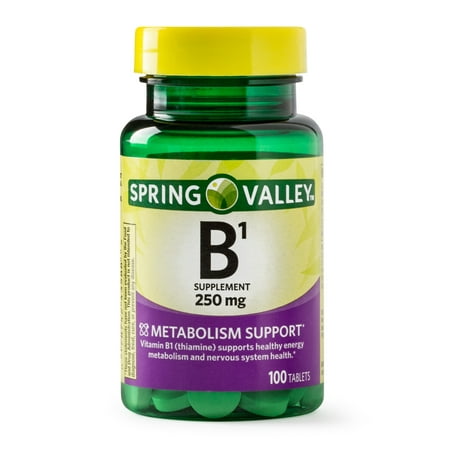 (2 Pack) Spring Valley Vitamin B1 Tablets, 250 mg, 100