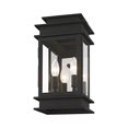 thumbnail image 4 of 2014-04 Livex Lighting Princeton - 2 Light Outdoor Wall Lantern in Traditional Style - 7.5 Inches wide by 14 Inches high-Black Finish, 4 of 9