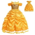 thumbnail image 2 of Little Girls Princess Yellow Party Costume Off Shoulder Dress, 2 of 6