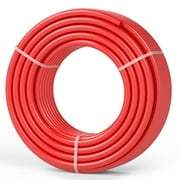 SKYSHALO PEX Tubing 3/4 Inch, 100 Ft Length, PEX-B Flexible Water Pipe for Drinking Water, Suitable for Hot/Cold Water Plumbing, Includes Free Cutter & Clamps, Red