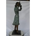 thumbnail image 5 of Nifao Girl playing flute large bronze statue – Outdoor Garden Decor Sculpture, 30"L x 15"W x 50"H, 5 of 11