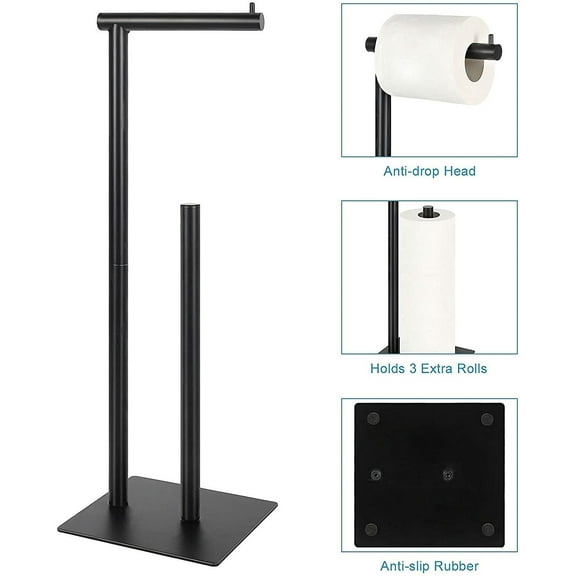 Metal Paper Stand Toilet Paper Roll Holder Freestanding Tissue Storage Stand