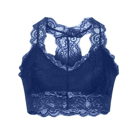 fartey Womens Floral Lace Bras Full Coverage Racerback Bra Removable Padded Yoga Bralettes Bustier Sports Bras Wireless Seamless Comfort Everyday Lingerie