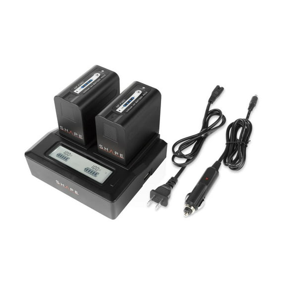 Shape NP-F980 Lithium-ion Two Batteries with NP-F Dual LCD Charger
