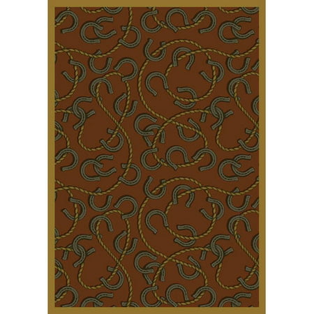 Joy Carpets Whimsy Rodeo Rust Brown/Black Area Rug
