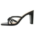 thumbnail image 3 of Delicious Women's Strappy Knotted Block Heel Sandal, Black,  11 M US, 3 of 6