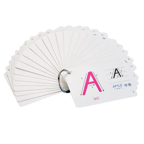 1 juego de 26 tarjetas de letras para niños, con ejercicios de ortografía en inglés, divertidas tarjetas didácticas, juguetes educativos para la primera infancia (10,2 x 7,4 cm)