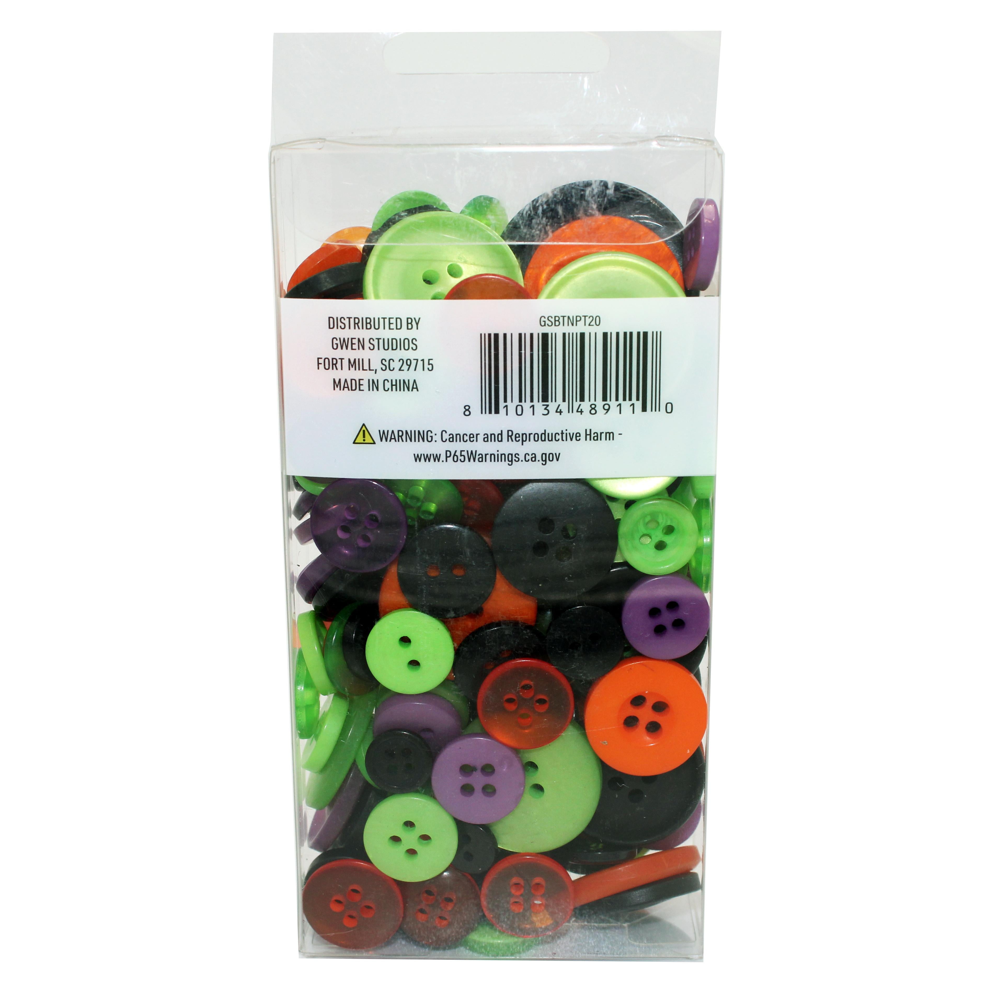 (2 pack) Gwen Studios Plastic Sewing Buttons Value Pack, 3.5 oz., Assorted Sizes, Halloween Colors