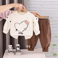 thumbnail image 2 of 0-1 Years Toddler Girls Winter Clothes Fall Outfits Long Sleeve Sweatshirt and Jogger Pants Sets 6-12 Months 12-24 Months 2T 3T 4T 5T 6T 7T 8T 9T Children,White, 2 of 6