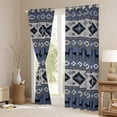thumbnail image 3 of Homewish Retro Rustic Aztec Black Out Curtains,Safari Deer Elk Curtains Pack of 2 (42x63 Each),Gray Blue Boho Bedroom Curtains For Men Women,Breathable Home Decor, 3 of 6