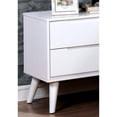 thumbnail image 2 of Mid-century style - Recessed handles - Master bedroom - Functional white nightstand, 2 of 5