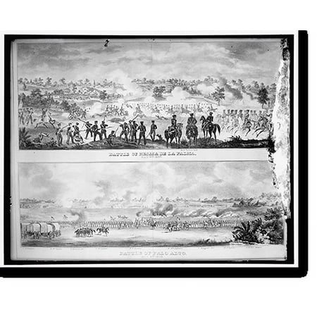 Historic Print, Battle fo Resaca de la Palma, May 9th 1846; Battle of Palo Alto, May 8th, 1846, 18" x 24"