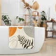thumbnail image 3 of Bath Mat for Bathroom Boho Plant Green Brown Shaggy Bathroom Mat Non Silp Water Absorbent Bath Rug Soft Washable Floor Rug Round Lines Leaf for Tub Showers Laundry Room Decor, 3 of 6