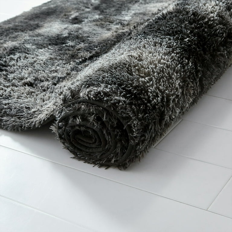 Soft Plush Faux Fur Area Rug 4x6 Feet, Luxury Modern Rugs Rectangular Fuzzy  Carpet for Bedroom, Living room, Kids Room, Black 