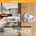 thumbnail image 4 of Door Knobs Brushed Nickel Privacy Interior Door Handles for Bedroom/Bathrooms Exterior Keyless Door knobs, 4 of 6