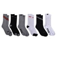 thumbnail image 2 of FILA Mens Crew Socks Grey Multi Chevron 6-Pack Half Cushion One Size 9-12, 2 of 2